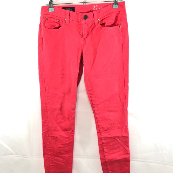 J. Crew Toothpick Ankle Pants Coral Skinny Sz 27 - Picture 2 of 8